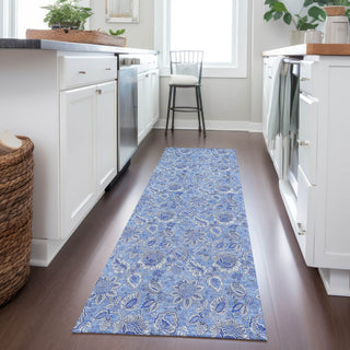 Piper Looms Chantille Floral ACN662 Blue Area Rug