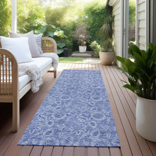 Piper Looms Chantille Floral ACN662 Denim Area Rug