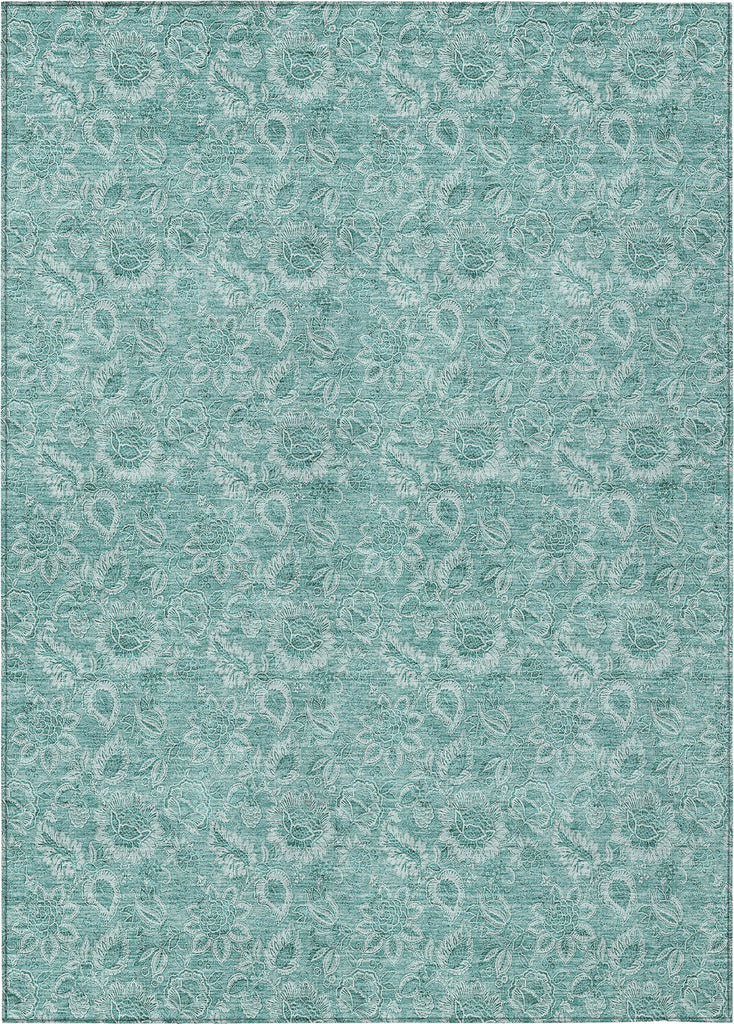 Piper Looms Chantille Floral ACN662 Teal Area Rug