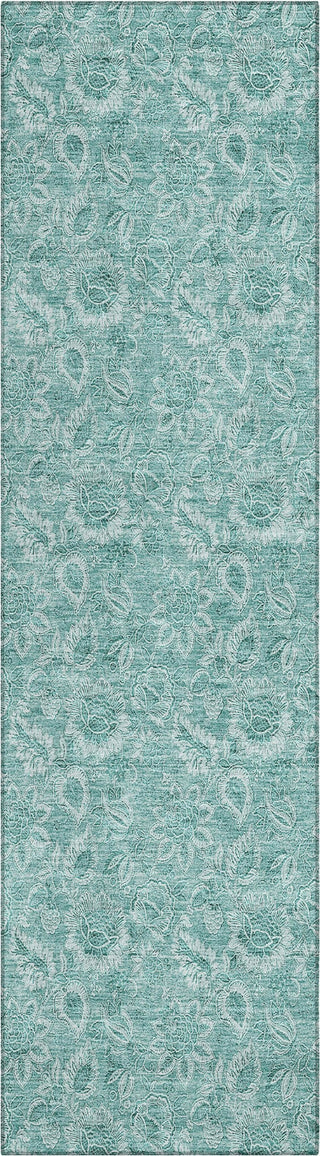 Piper Looms Chantille Floral ACN662 Teal Area Rug