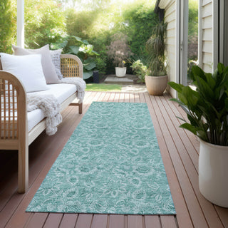 Piper Looms Chantille Floral ACN662 Teal Area Rug