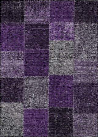 Piper Looms Chantille Patchwork ACN663 Eggplant Area Rug