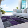 Piper Looms Chantille Patchwork ACN663 Eggplant Area Rug