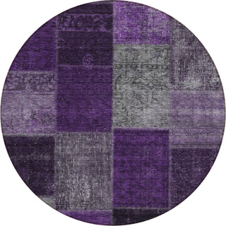 Piper Looms Chantille Patchwork ACN663 Eggplant Area Rug