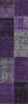 Piper Looms Chantille Patchwork ACN663 Eggplant Area Rug