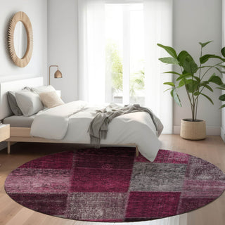 Piper Looms Chantille Patchwork ACN663 Merlot Area Rug