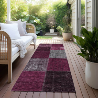 Piper Looms Chantille Patchwork ACN663 Merlot Area Rug