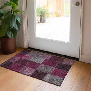 Piper Looms Chantille Patchwork ACN663 Merlot Area Rug