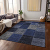 Piper Looms Chantille Patchwork ACN663 Navy Area Rug Lifestyle Image Feature