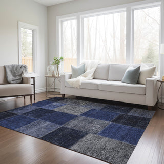 Piper Looms Chantille Patchwork ACN663 Navy Area Rug