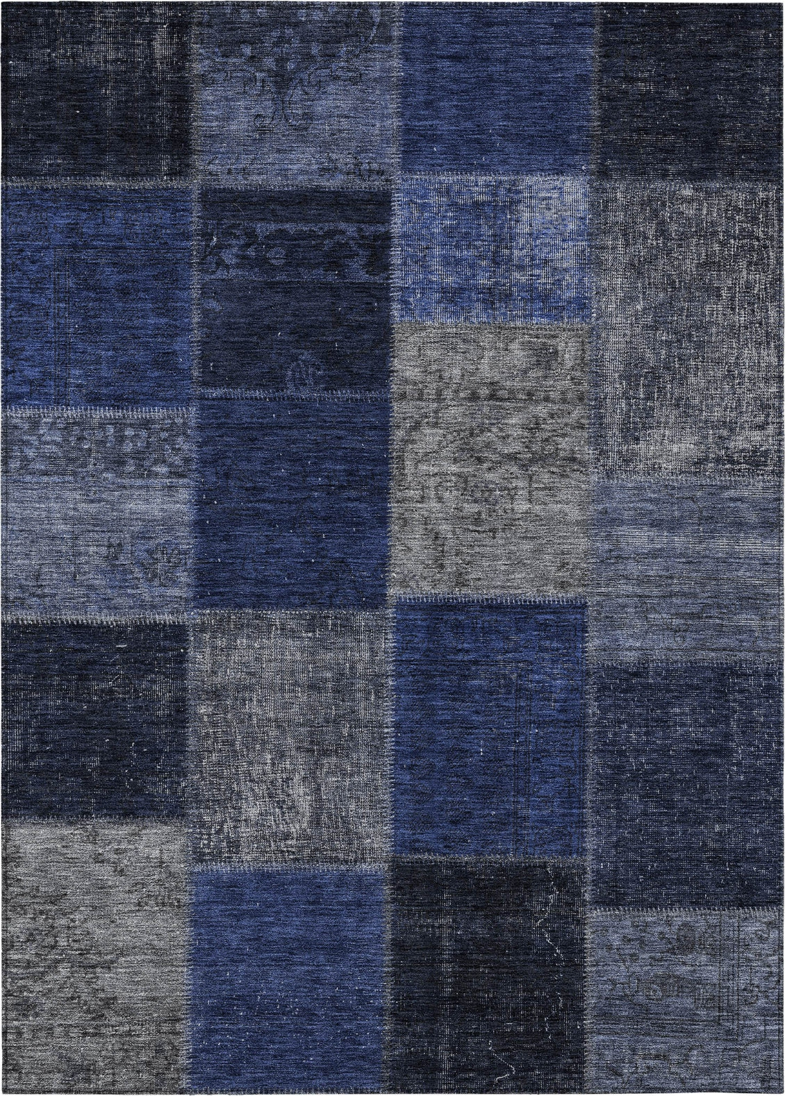 Piper Looms Chantille Patchwork ACN663 Navy Area Rug