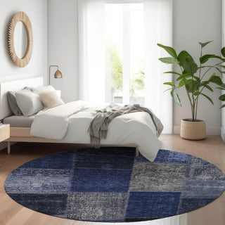 Piper Looms Chantille Patchwork ACN663 Navy Area Rug