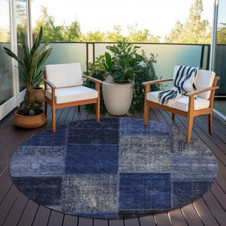 Piper Looms Chantille Patchwork ACN663 Navy Area Rug