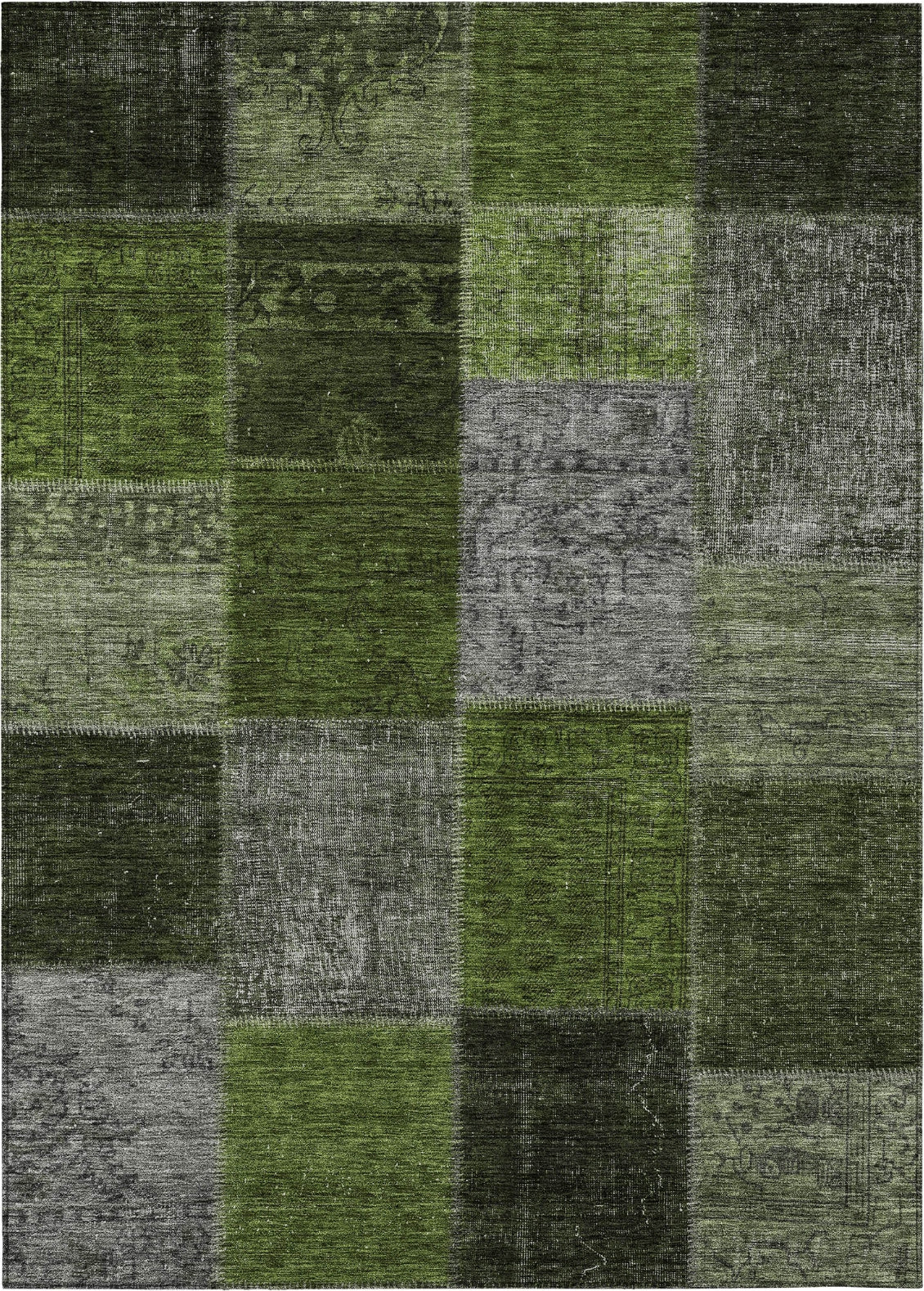 Piper Looms Chantille Patchwork ACN663 Olive Area Rug