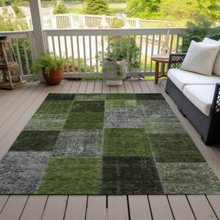 Piper Looms Chantille Patchwork ACN663 Olive Area Rug