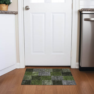 Piper Looms Chantille Patchwork ACN663 Olive Area Rug