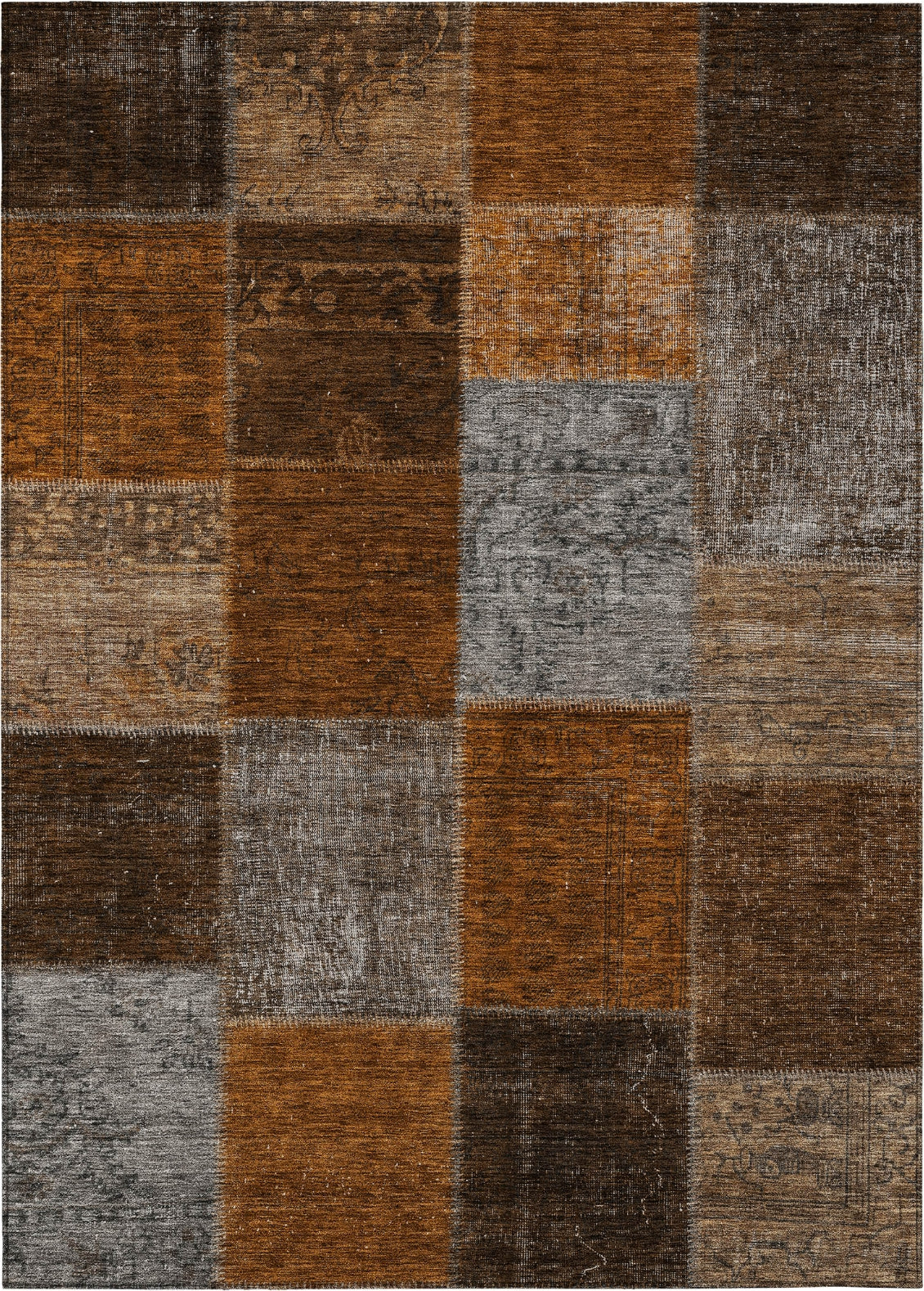 Piper Looms Chantille Patchwork ACN663 Paprika Area Rug