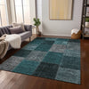 Piper Looms Chantille Patchwork ACN663 Teal Area Rug Lifestyle Image Feature