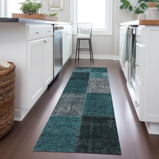 Piper Looms Chantille Patchwork ACN663 Teal Area Rug