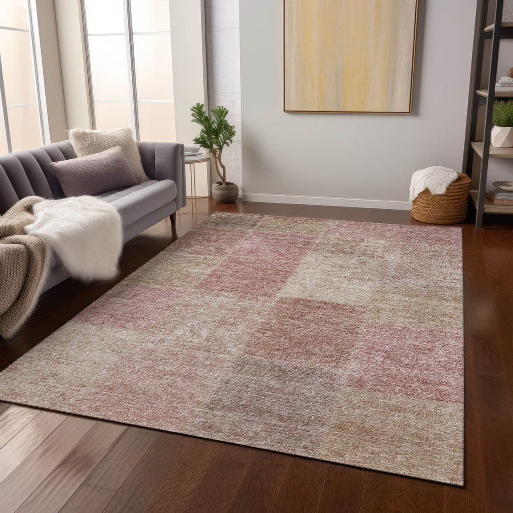 Piper Looms Chantille Patchwork ACN664 Blush Area Rug Lifestyle Image Feature