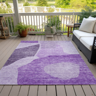 Piper Looms Chantille Abstract ACN665 Eggplant Area Rug