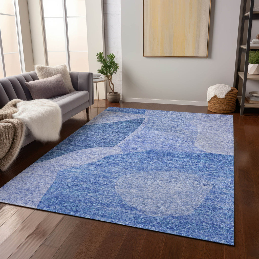 Piper Looms Chantille Abstract ACN665 Navy Area Rug Lifestyle Image Feature