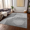 Piper Looms Chantille Abstract ACN665 Silver Area Rug Lifestyle Image Feature