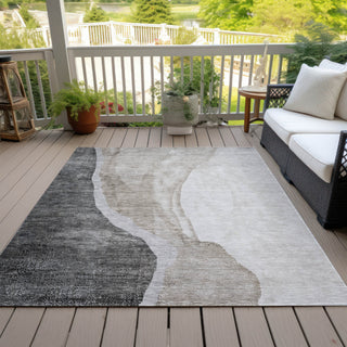 Piper Looms Chantille Abstract ACN667 Charcoal Area Rug