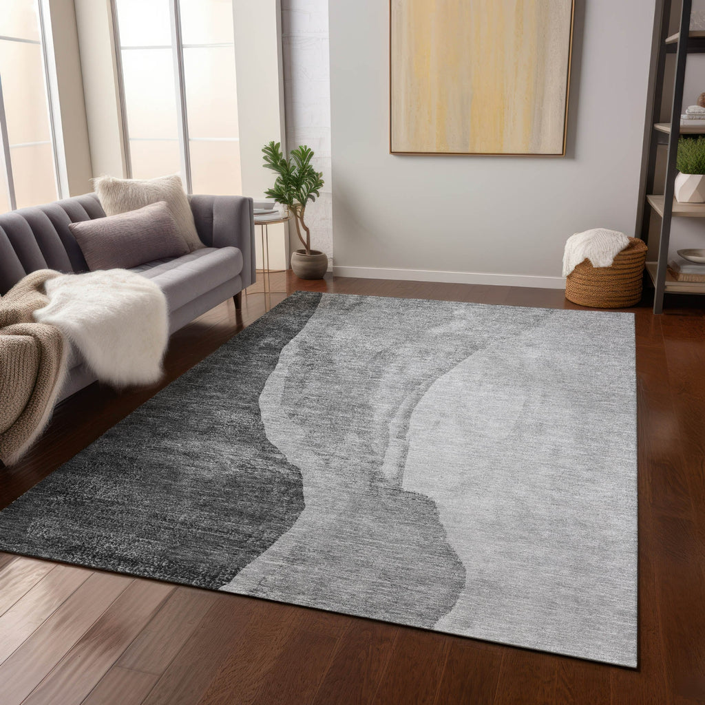 Piper Looms Chantille Abstract ACN667 Gray Area Rug Lifestyle Image Feature