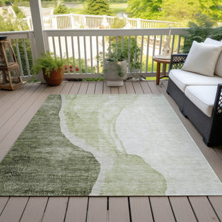 Piper Looms Chantille Abstract ACN667 Olive Area Rug