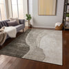 Piper Looms Chantille Abstract ACN667 Taupe Area Rug Lifestyle Image Feature