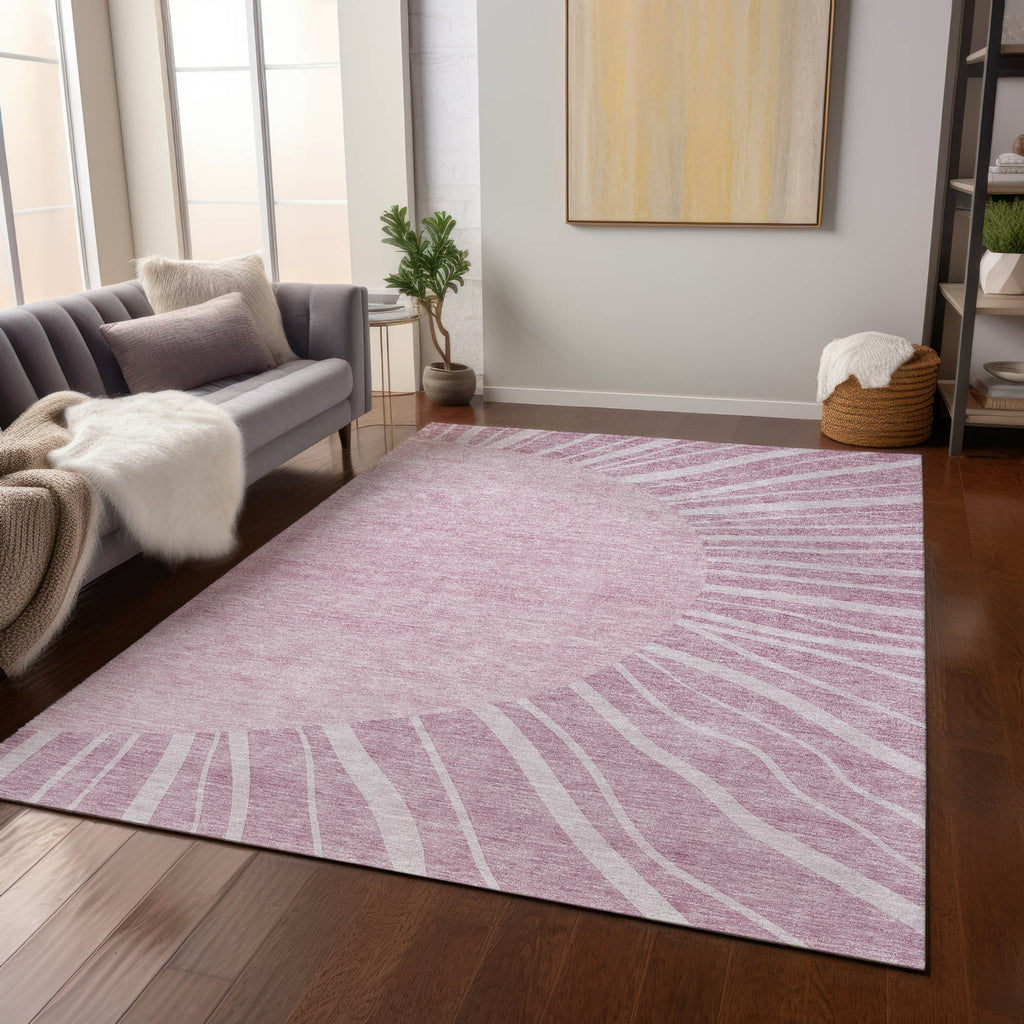 Piper Looms Chantille Abstract ACN668 Blush Area Rug Lifestyle Image Feature