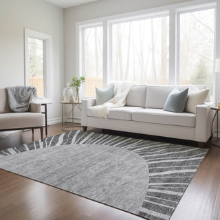 Piper Looms Chantille Abstract ACN668 Charcoal Area Rug