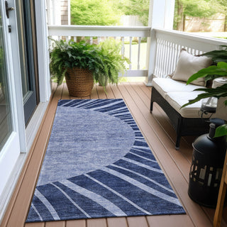 Piper Looms Chantille Abstract ACN668 Navy Area Rug