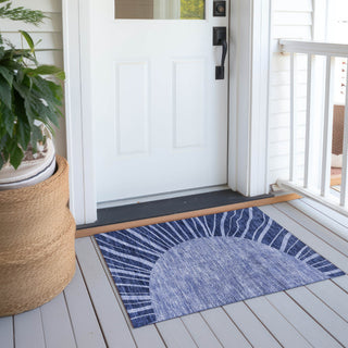 Piper Looms Chantille Abstract ACN668 Navy Area Rug