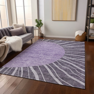 Piper Looms Chantille Abstract ACN668 Purple Area Rug Lifestyle Image Feature