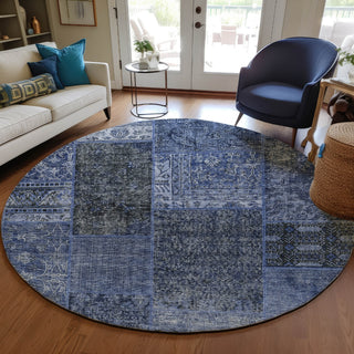 Piper Looms Chantille Patchwork ACN669 Navy Area Rug