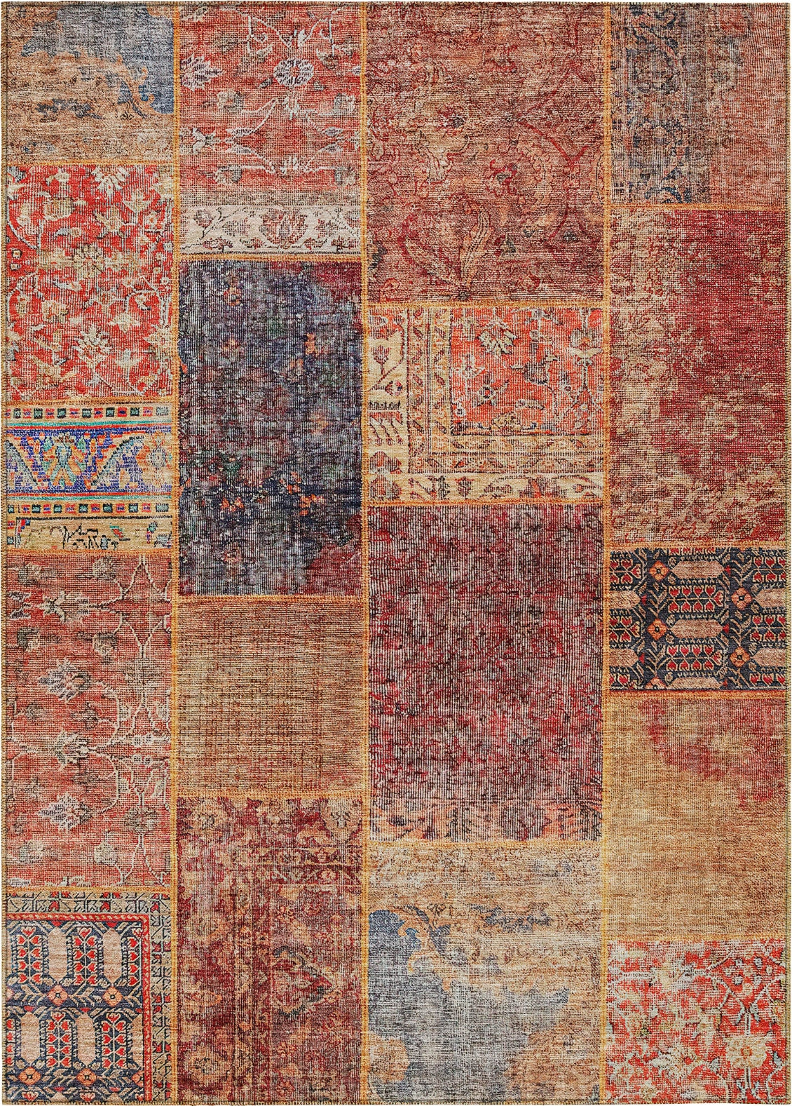 Piper Looms Chantille Patchwork ACN669 Red Area Rug