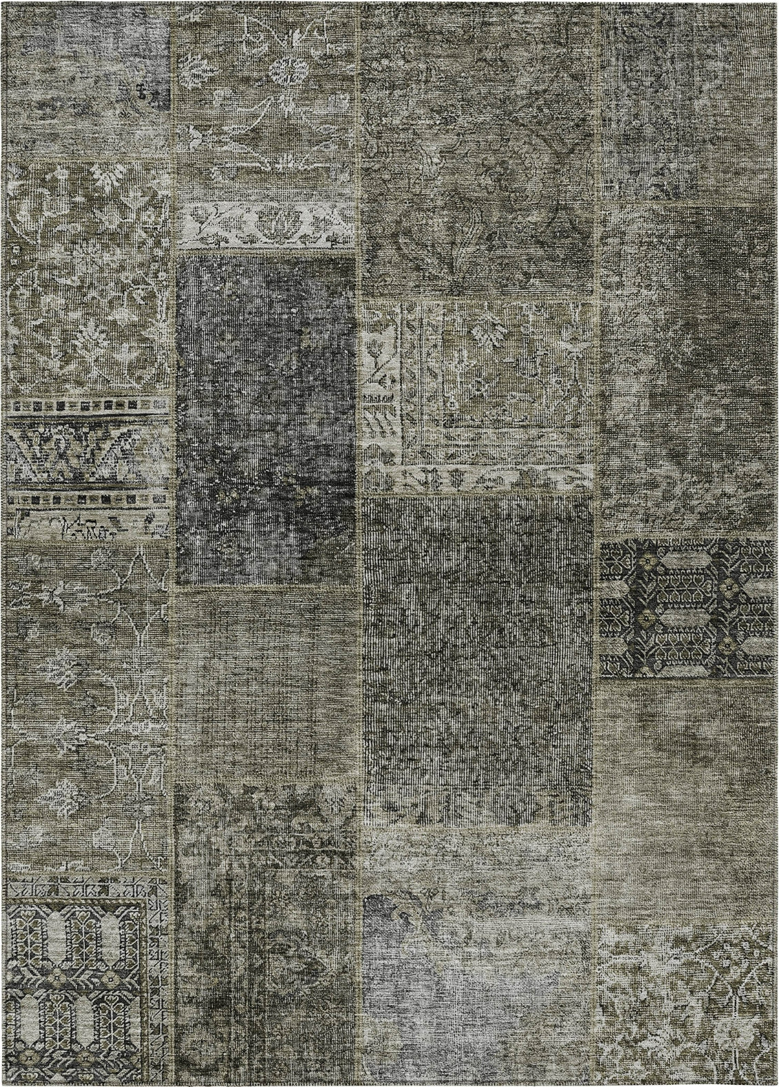 Piper Looms Chantille Patchwork ACN669 Taupe Area Rug