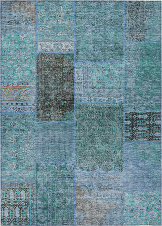 Piper Looms Chantille Patchwork ACN669 Teal Area Rug