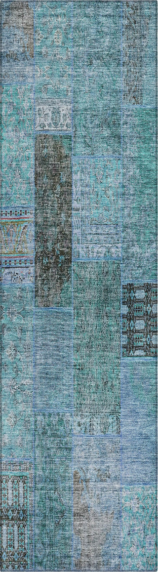 Piper Looms Chantille Patchwork ACN669 Teal Area Rug