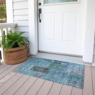 Piper Looms Chantille Patchwork ACN669 Teal Area Rug