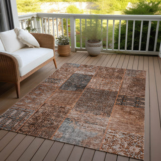 Piper Looms Chantille Patchwork ACN669 Terracotta Area Rug