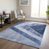 Piper Looms Chantille Geometric ACN671 Blue Area Rug Lifestyle Image Feature