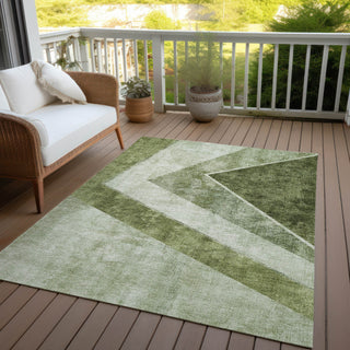 Piper Looms Chantille Geometric ACN671 Olive Area Rug