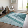 Piper Looms Chantille Geometric ACN671 Teal Area Rug Lifestyle Image Feature