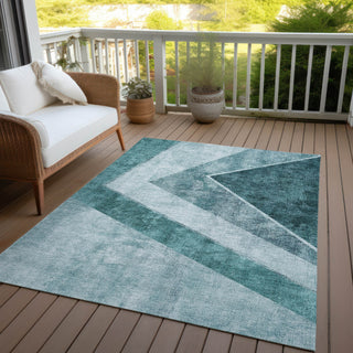 Piper Looms Chantille Geometric ACN671 Teal Area Rug