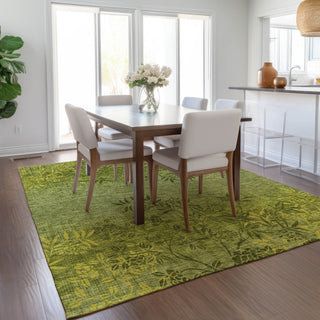 Piper Looms Chantille Floral ACN673 Olive Area Rug