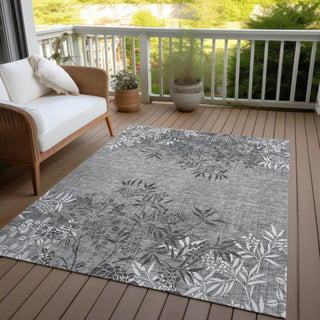 Piper Looms Chantille Floral ACN673 Pewter Area Rug