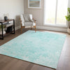 Piper Looms Chantille Floral ACN673 Teal Area Rug Lifestyle Image Feature